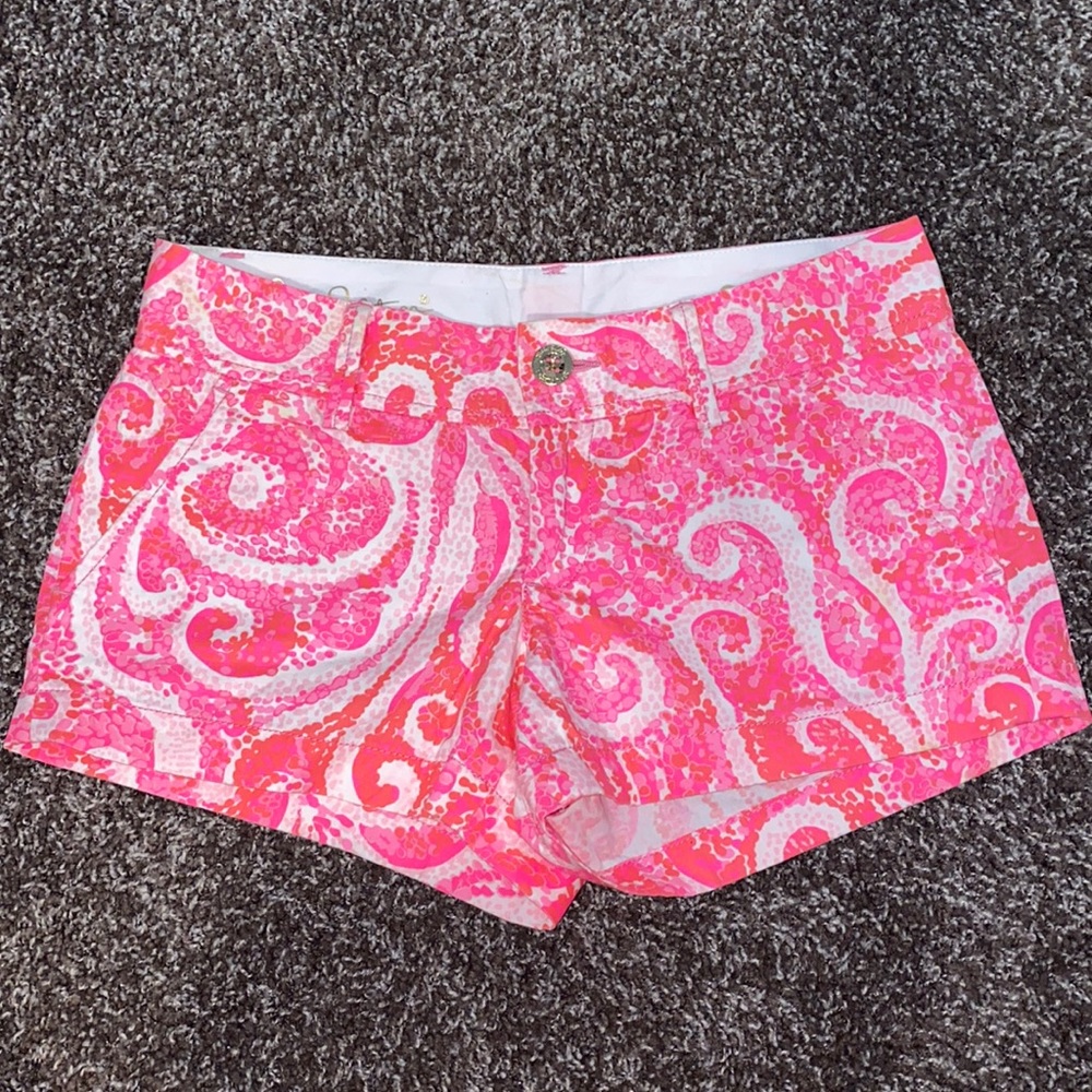 Lilly Pulitzer The Walsh Shorts Women's Size 0 Pink 3" Inseam
